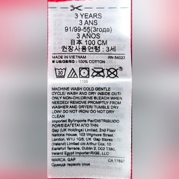 NWT: Mickey Mouse & Friends Long-Sleeved T-shirt; from GAP; Size 3; Red w/B & W - Picture 5 of 8